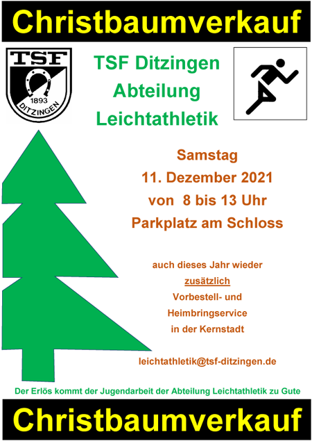 WeihnachtsbaumverkaufTSF LA 2021 Plakat