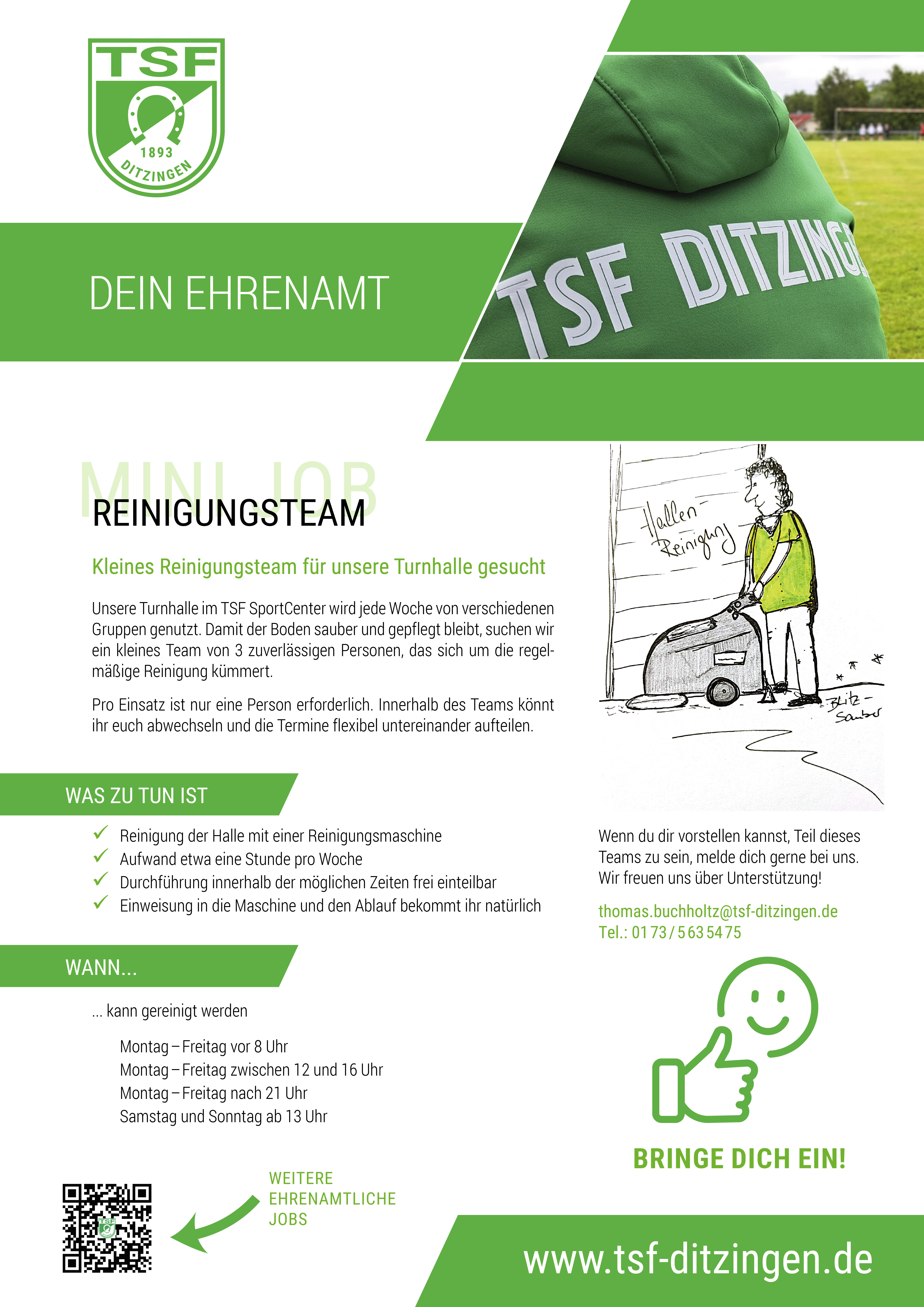 Mini Job Reinigungsteam TSF Halle A4